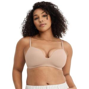 imageJockey Womens Bra Smooth ampamp Sleek Microfiber Demi Coverage Wirefree TShirt BraLight Beige