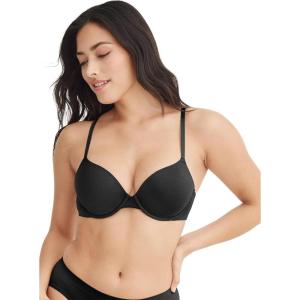 imageJockey Womens Bra Smooth ampamp Sleek Supersoft Demi Coverage Underwire TShirt BraBlack
