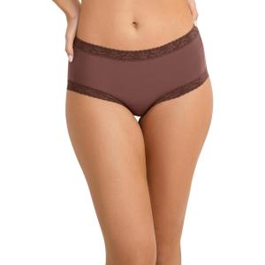imageJockey Womens Soft Stretch Lace Supersoft BriefTuscan Brown