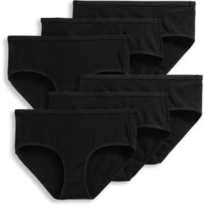 imageJockey Womens Underwear Organic Cotton Stretch Logo Hipster  6 PackBlack