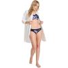 imageJockey Womens Soft Stretch Lace Microfiber BikiniFormal Navy Floral