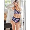 imageJockey Womens Soft Stretch Lace Microfiber BriefFormal Navy Floral