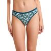 imageJockey Womens Underwear Organic Cotton Stretch Logo Bikini  3 PackCoastlineOpulent Jade HeatherFrayed Teal Floral