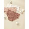 imageJockey Womens Underwear Organic Cotton Stretch Logo Hipster  3 PackIvoryLightAlmond