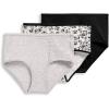 imageJockey Womens Underwear Organic Cotton Stretch Logo Modern Brief  3 PackGrey HeatherPlacid Black PetalsBlack
