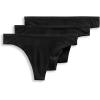 imageJockey Womens Underwear Organic Cotton Stretch Logo Thong  3 PackBlack