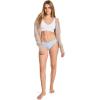 imageJockey Womens Underwear Organic Cotton Stretch Logo Thong  3 PackBright Blue BloomsTrue BlueLemon Fizz
