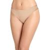 imageJockey Womens Underwear Organic Cotton Stretch Logo Thong  3 PackIvoryLightAlmond