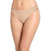 imageJockey Womens Underwear Organic Cotton Stretch Logo Thong  3 PackIvoryLightAlmond