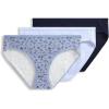imageJockey Womens Underwear Organic Cotton Stretch Logo Bikini  3 PackDreamy BlueSimple Lily Line FloralTrue Navy