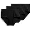 imageJockey Womens Underwear Organic Cotton Stretch Logo Modern Brief  3 PackBlack