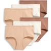 imageJockey Womens Underwear Organic Cotton Stretch Logo Modern Brief  6 PackAlmondLightIvory
