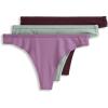 imageJockey Womens Underwear Organic Cotton Stretch Logo Thong  3 PackDried SageDeep SangriaSilver Plum