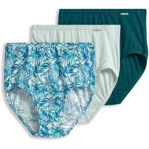 imageJockey Womens Elance Brief  3 PackSubtle MintPlacid Blue PalmDeep Lagoon