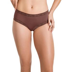 imageJockey Womens Soft Stretch Lace Microfiber HipsterTuscan Brown
