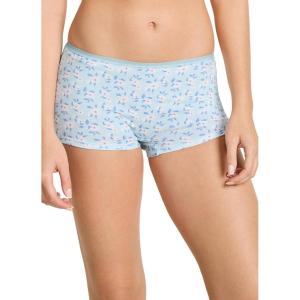 imageJockey Womens Underwear Organic Cotton Stretch BoyshortBright Blue Blooms