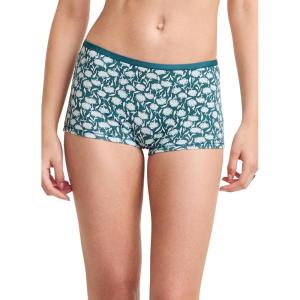 imageJockey Womens Underwear Organic Cotton Stretch BoyshortFrayed Teal Floral