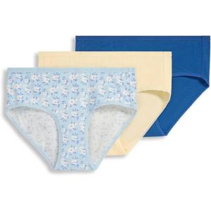 imageJockey Womens Underwear Organic Cotton Stretch Logo Hipster  3 PackBright Blue BloomsTrue BlueLemon Fizz