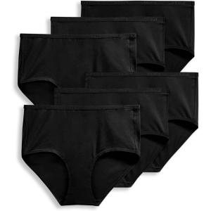 imageJockey Womens Underwear Organic Cotton Stretch Logo Modern Brief  6 PackBlack