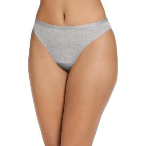 imageJockey Womens Underwear Worry Free Cotton Stretch Light Absorbency ThongGrey Heather
