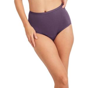 imageJockey Womens Underwear Worry Free Cotton Stretch Moderate Absorbency BriefCherry Wine