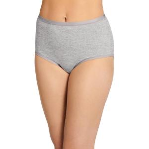 imageJockey Womens Underwear Worry Free Cotton Stretch Moderate Absorbency BriefGrey Heather
