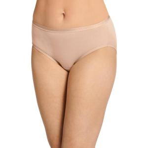 imageJockey Womens Underwear Worry Free Cotton Stretch Moderate Absorbency HipsterLight Beige