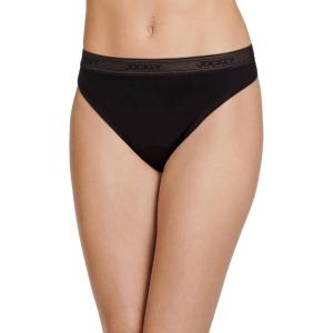 imageJockey Womens Underwear Worry Free Microfiber Light Absorbency ThongBlack