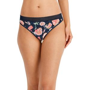 imageJockey Womens Underwear Worry Free Microfiber Light Absorbency ThongMia Floral