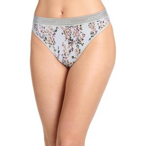 imageJockey Womens Underwear Worry Free Microfiber Light Absorbency ThongPetals