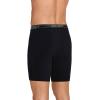 imageJockey Mens Underwear Lightweight Cotton Blend 7quot Long Leg Boxer Brief  4 PackBlack