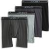 imageJockey Mens Underwear Lightweight Cotton Blend 7quot Long Leg Boxer Brief  4 PackCharcoal HeatherTrusted PewterQuartz GreyBlack