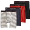 imageJockey Mens Underwear Lightweight Cotton Blend 7quot Long Leg Boxer Brief  4 PackNavy HeatherRacing RedRough BlueQuartz Grey Stripe