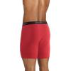 imageJockey Mens Underwear Lightweight Cotton Blend 7quot Long Leg Boxer Brief  4 PackNavy HeatherRacing RedRough BlueQuartz Grey Stripe