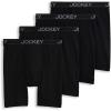 imageJockey Mens Underwear Lightweight Cotton Blend 7quot Long Leg Boxer Brief  4 PackBlack