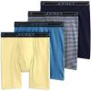 imageJockey Mens Underwear Lightweight Cotton Blend 7quot Long Leg Boxer Brief  4 PackLight YellowBlue ChambrayGentle StripeTrue Navy