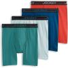imageJockey Mens Underwear Lightweight Cotton Blend 7quot Long Leg Boxer Brief  4 PackTropical CoralBayou HeatherSubtle MintAzurite Sea