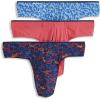 imageJockey Mens Underwear True Style Thong  3 PackSomething FishyMalibu RedOcean Coral