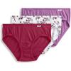 imageJockey Womens Underwear Plus Size Elance Bikini  3 PackRed PearWarm FloralSilver Plum