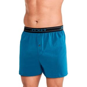imageJockey Mens Underwear ActiveBlend Knit 5quot BoxerBlue Chambray