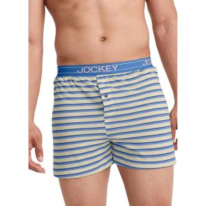 imageJockey Mens Underwear ActiveBlend Knit 5quot BoxerMontauk Stripe