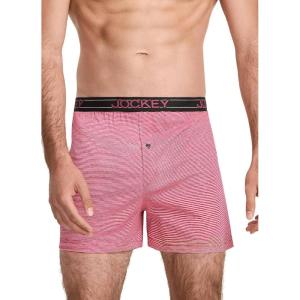 imageJockey Mens Underwear ActiveBlend Knit 5quot BoxerRed Frolic Stripe