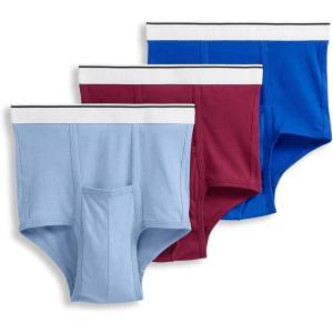 imageJockey Mens Underwear Pouch Brief  3 PackRed PearShowerBluest Blue