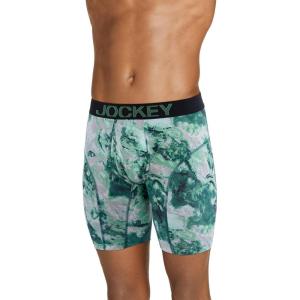imageJockey Mens Underwear RapidCool 10quot Midway BriefGreen Neo Clouds