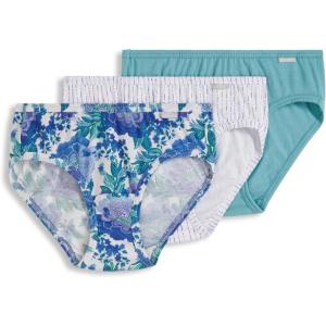 imageJockey Womens Underwear Plus Size Elance Bikini  3 PackCoveRain StripeLuscious Blue Bloom