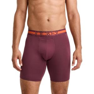 imageJockey Mens Underwear Mens Boxer Briefs With Pouch Sport Stability Microfiber 9quot Long Leg Boxer BriefBlack Currant
