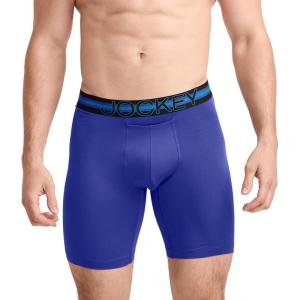 imageJockey Mens Underwear Mens Boxer Briefs With Pouch Sport Stability Microfiber 9quot Long Leg Boxer BriefValiant Blue
