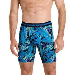 imageJockey Mens Underwear Mens Boxer Briefs With Pouch Sport Stability Microfiber 9quot Long Leg Boxer BriefViscous Vapor