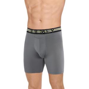 imageJockey Mens Underwear Mens Boxer Briefs With Pouch Sport Stability Microfiber 9quot Long Leg Boxer BriefVulcan