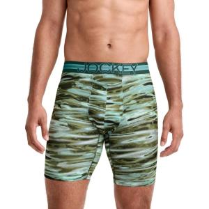 imageJockey Mens Underwear Mens Boxer Briefs With Pouch Sport Stability Microfiber 9quot Long Leg Boxer BriefWavelength